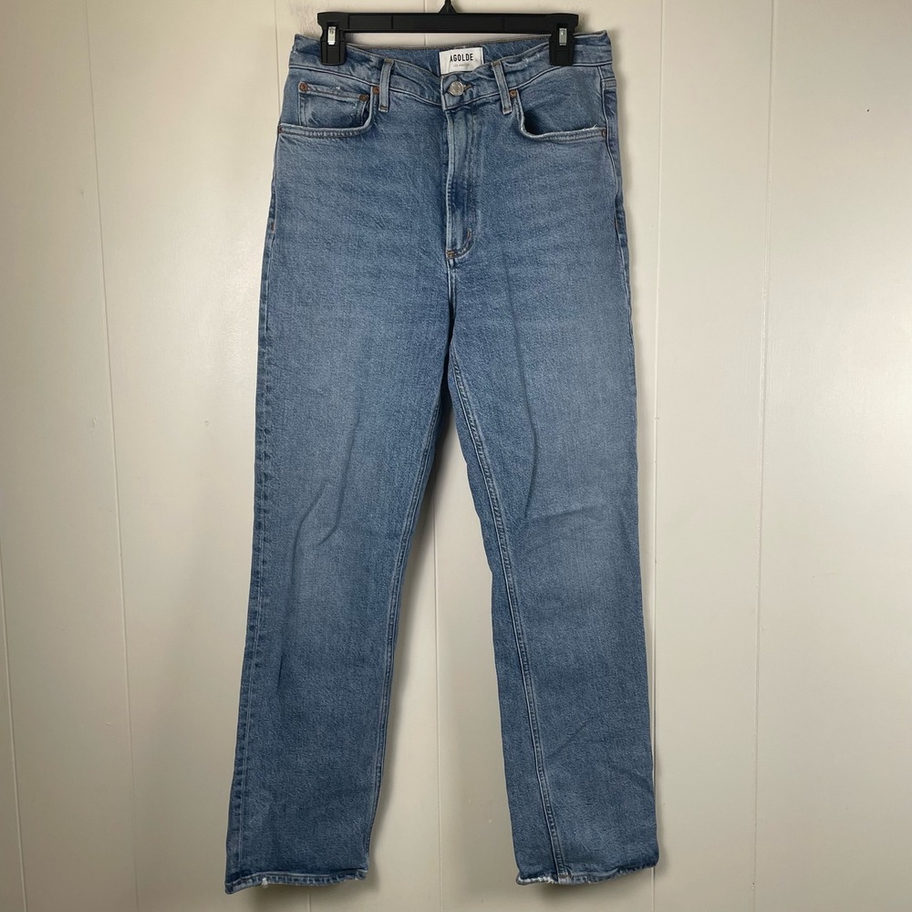 AGOLDE High Rise Stovepipe Jeans Light Wash Denim Size 28‎